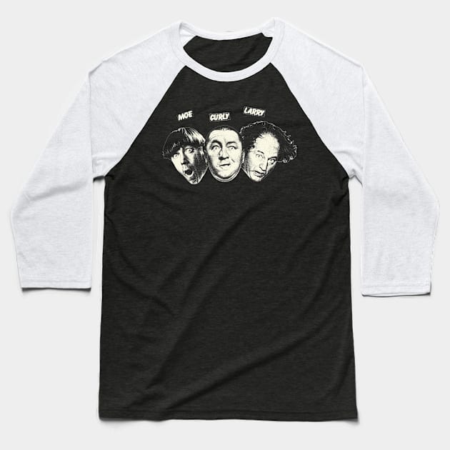 The Three Stooges Retro Baseball T-Shirt by GekNdangSugih